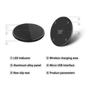 Cargador Inalámbrico Rápido 15W | Compatible con iPhone & Samsung | Ultrafino y Antideslizante