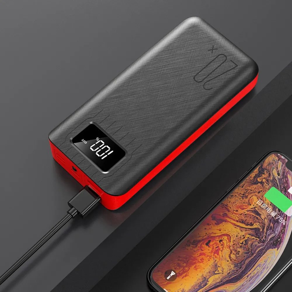 Power Bank 20,000 mAh | Carga Rápida Dual USB + Linterna LED | Portátil y Universal