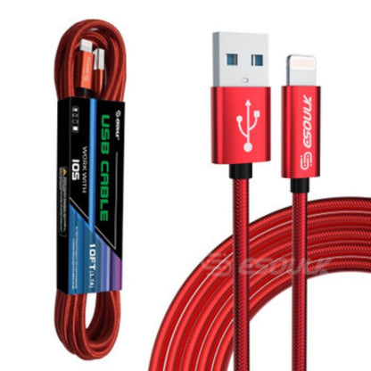 Cable USB iPhone 3m | Carga Rápida 1.7A | Extra Largo y Reforzado